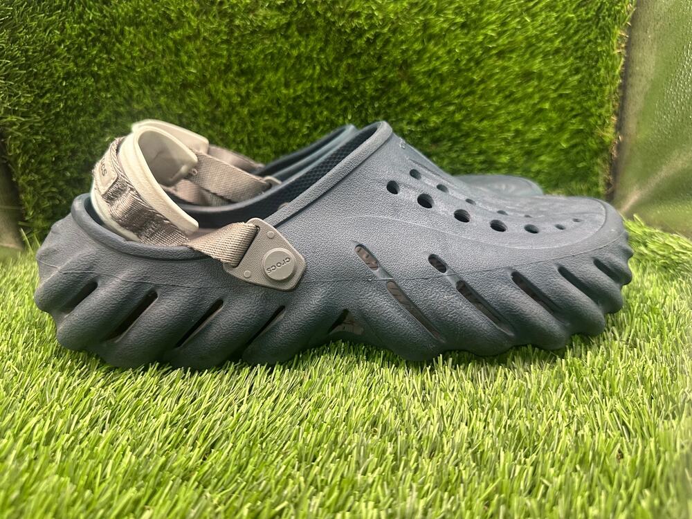 Crocs Echo 207937-48I Clog Shoes Unisex M10/W12 Blue Rubber Slingback Casual